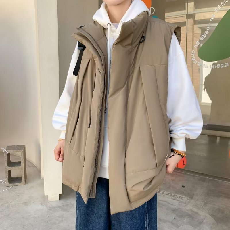 Retro Standing Collar, New Style Work Clothes, Cotton Clothes, Waistcoat, Warm Men's Fall and Winter New Loose Casual Coat