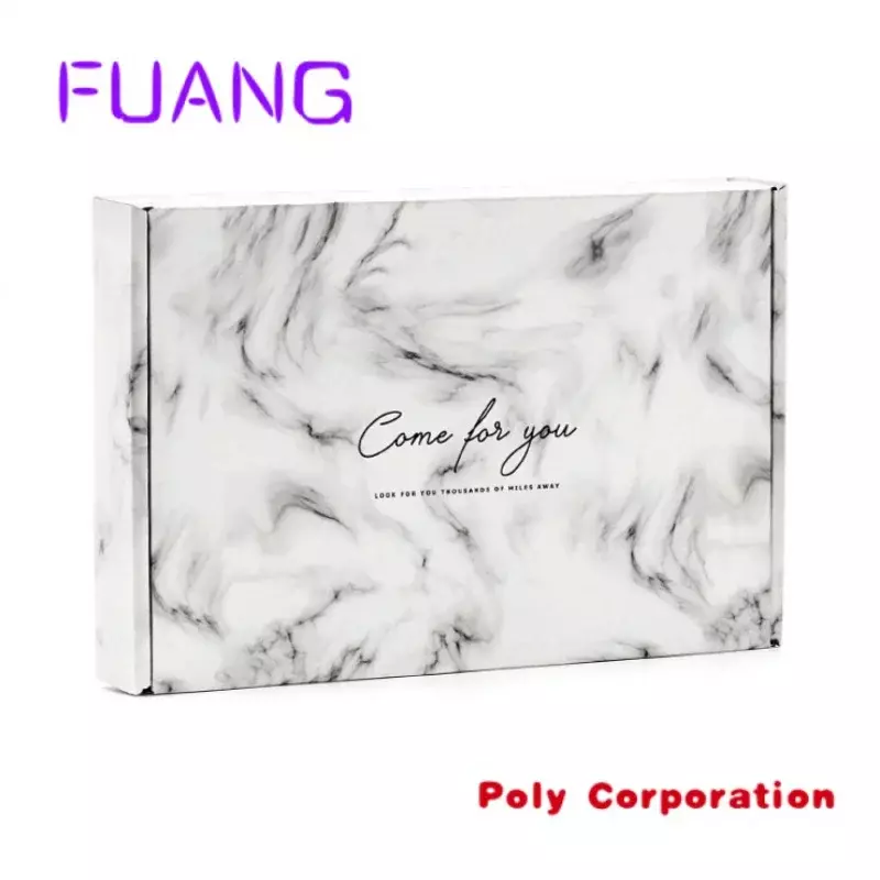 Custom  Corrugated Marble Colored Printing Boxes Tuck Mailer Set Top Box Packaging And Shipping Carton Whopacking box for small