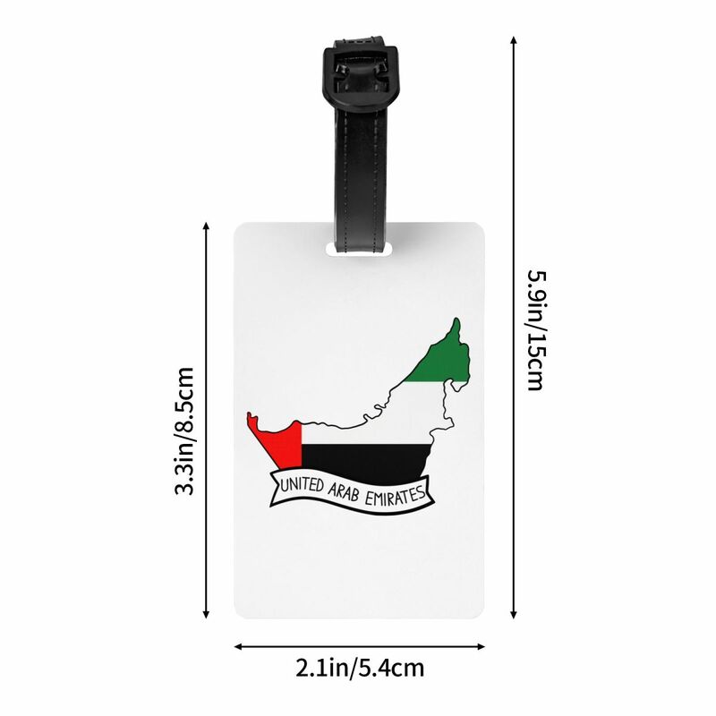Tag bagasi peta bendera Uni Emirat Arab kustom Tag bagasi sesuai pesanan penutup nama kartu ID