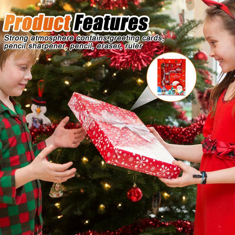 مجموعة هدايا القرطاسية عيد الميلاد ، ألوان متعددة ، لوازم القرطاسية ، جوائز رياض الأطفال ، 6 قطعة