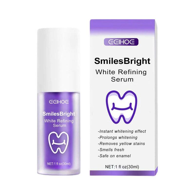 Eelhoe pasta de dientes púrpura para blanquear los dientes, pasta de dientes correctora de Color púrpura, refresca el aliento y elimina las manchas amarillas, U6D4, 30ml
