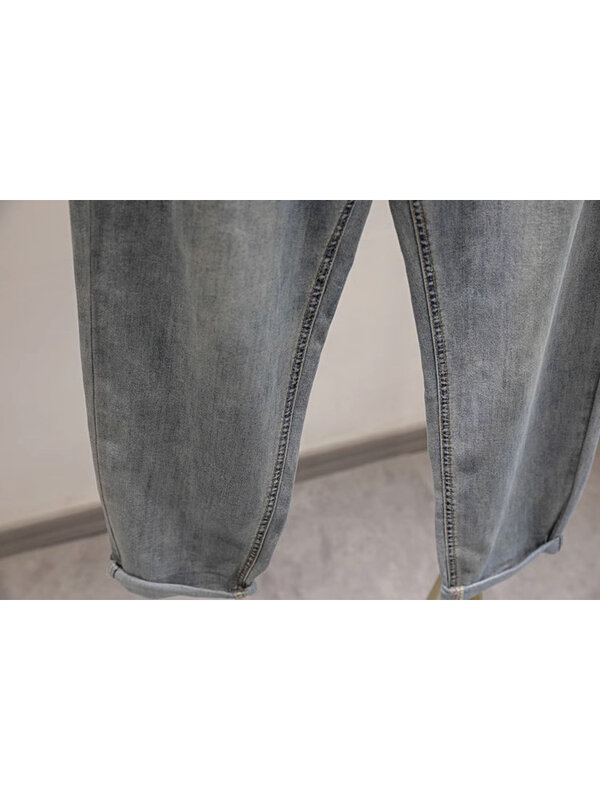 Calça jeans retrô de cintura alta feminina, moda Harajuku lavada vintage, calça jeans larga, reta larga, de perna larga, calça Y2K