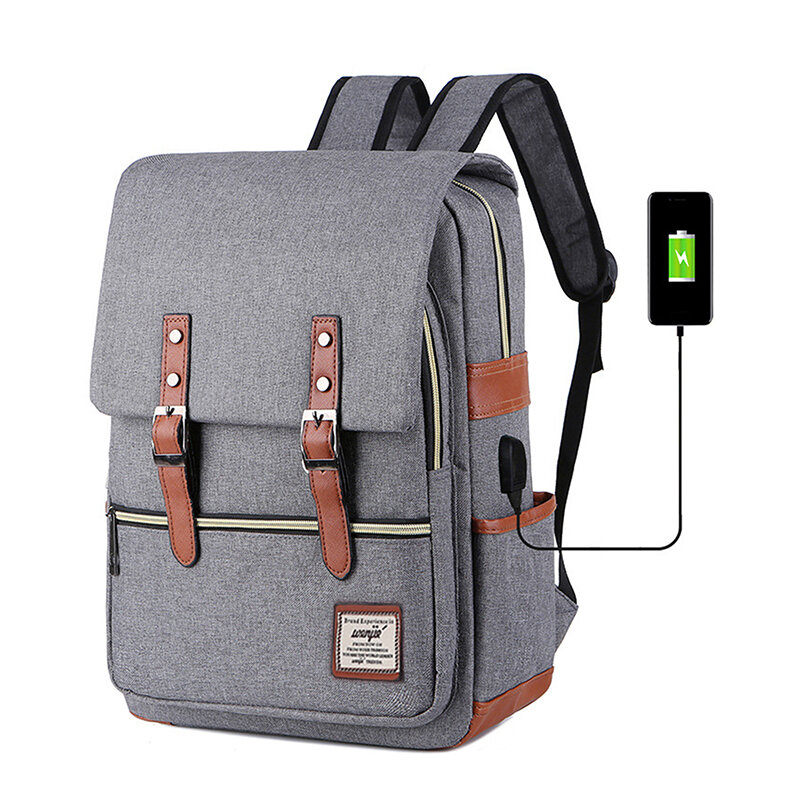 Original Computer Rucksack Retro adrette Stil Oxford Outdoor Canvas Taschen Japan Stil Hip-Hop-Tasche mit USB-Aufladung