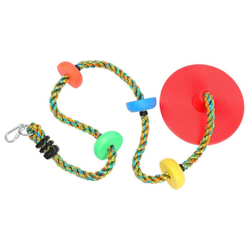 Kids Tree Swing Single Disc Climbing Rope With Platform Indoor Outdoor Playground Colorful Swing Seat Toy Boys Girls Gift