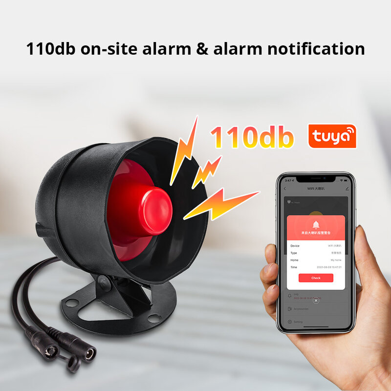 Fuers WIFI Tuya Smart Alarm System Sirene Lautsprecher Laut Sound Home Alarm System Wireless Detektor Sicherheit Schutz System
