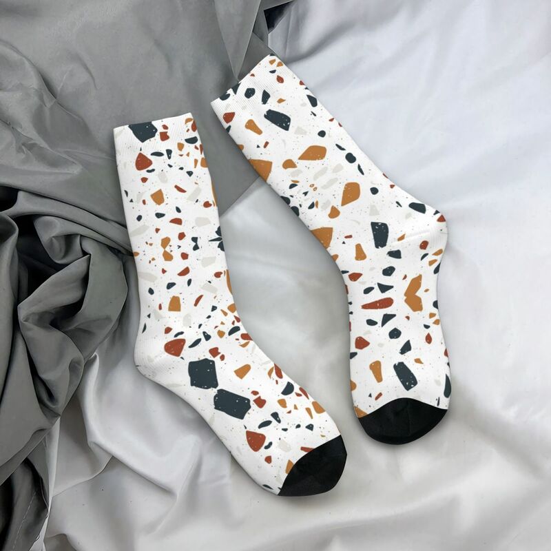 Seamless Terrazzo Stone Pattern Socks Harajuku High Quality Stockings All Season Long Socks Accessories for Unisex Gifts