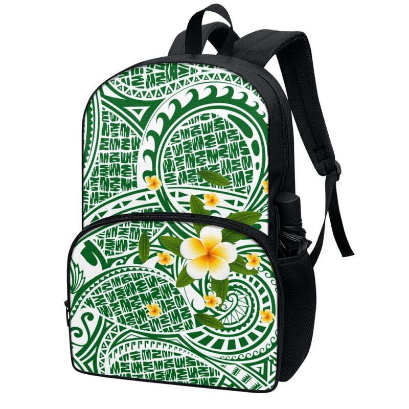 FORUDESIGNS-mochilas polinesianas de diseño Frangipani, morrales escolares de moda para estudiantes, de fácil almacenamiento, 17 pulgadas