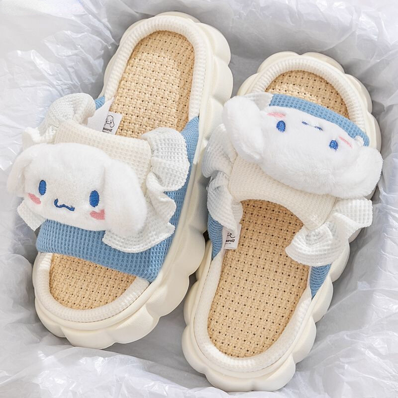 Sanrio, Hello Kitty Cinnamoroll сандалии Kuromi Повседневные тапочки для женщин Y2k летняя Милая плоская подошва дышащая домашняя обувь