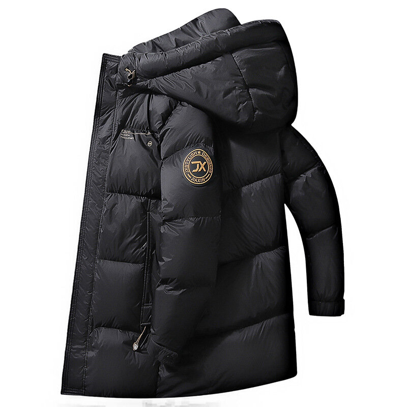 Jaket bertudung untuk pria,-30 ℃ ~-15 ℃ panjang sedang musim gugur/musim dingin 90 bebek putih dengan hangat tebal kasual berkerudung pahit dingin
