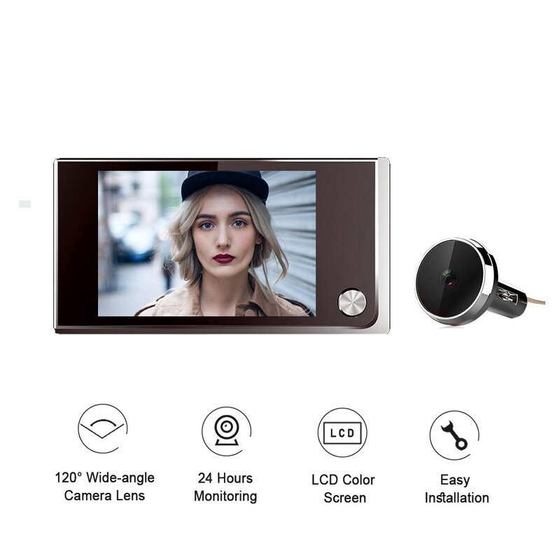 Top campanello Video da 3.5 pollici visualizzatore spioncino a 120 gradi Video Eye campanello per porta Smart Home Monitor per telecamera esterna campanello visivo
