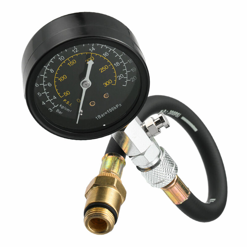 Motor Cilinder Compressie Tester Manometer Gage Controleren Meter Kit 50-300 Psi (0-21Kg/cm2) past 14Mm/18Mm Bougie Threads