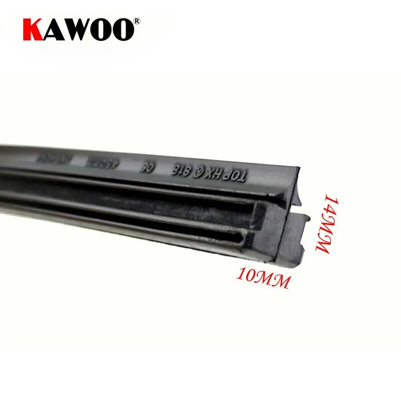 KAWOO-Car Wiper Blade Strips, Auto pára-brisas, Inserção de veículo, Tira de borracha, 14 ", 16", 17 ", 18", 19 ", 20", 21 ", 22", 24 ", 26", FR, 10mm, 1Pc, Acessórios