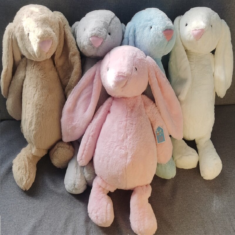 Peluches de conejo de 60cm, muñecos de peluche Kawaii, conejo, Animal grande, Lunar, juguete de Año Nuevo Chino, regalo de Pascua para amigos y niños