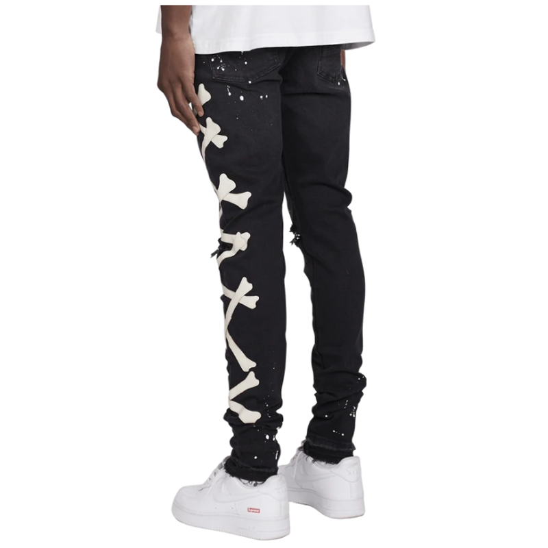 Fashion Jeans For Men 2023 Gradient Color Ripped White Dots Jeans Male Skinny Ripped Jeans Homme Men Clothing Zipper Denim Pants