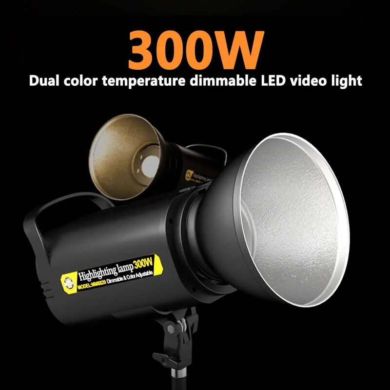 Lampu fotografi LED 300W, lampu fotografi LED 5700K peredupan Stepless, lampu Video foto Studio siaran langsung, lampu fotografi profesional