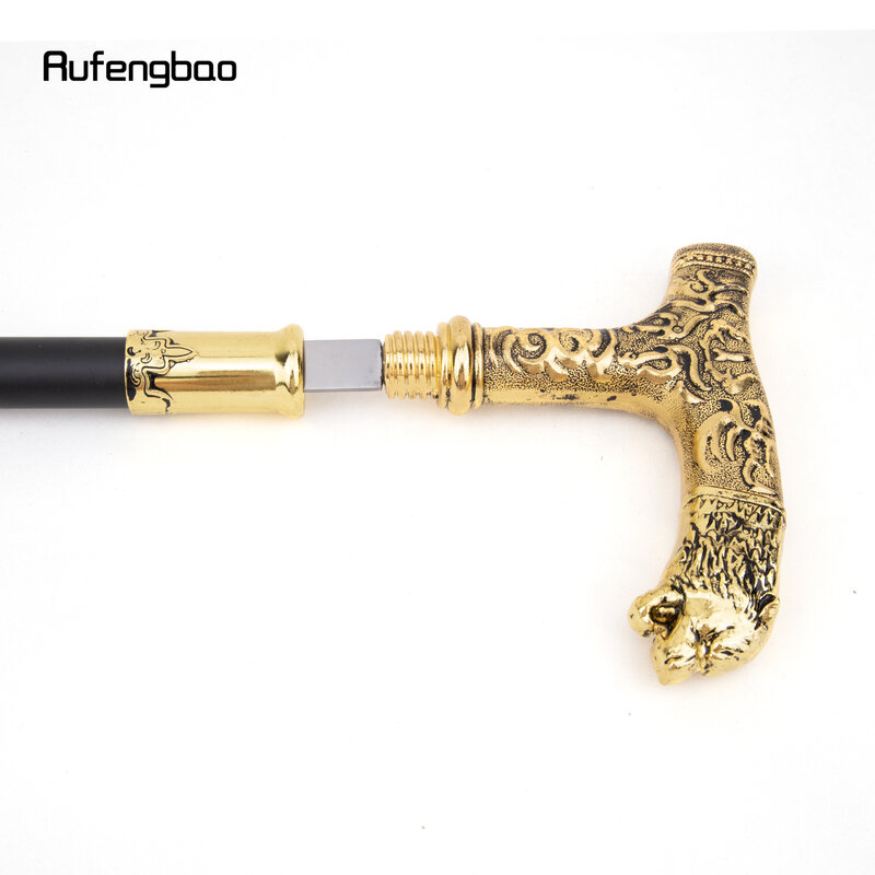 Золотая Тигровая ручка, роскошная трость со скрытой пластиной, модная трость для самообороны, трость для косплея, трость 90 см