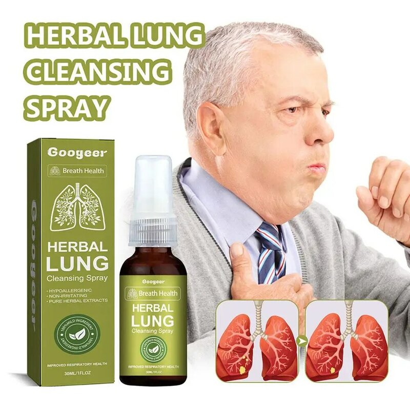 2X Googeer Herbal Lung Cleansing Spray Breath Detox Herbal Lung Cleanse Spray, Herbal Lung Cleanse Mist - Powerful Lung Support