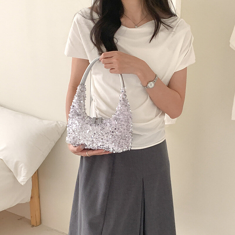 Blingbling-Bolsos de hombro con lentejuelas pequeñas para mujer, carteras de diseñador de fiesta, moda coreana, Y2K, 2024