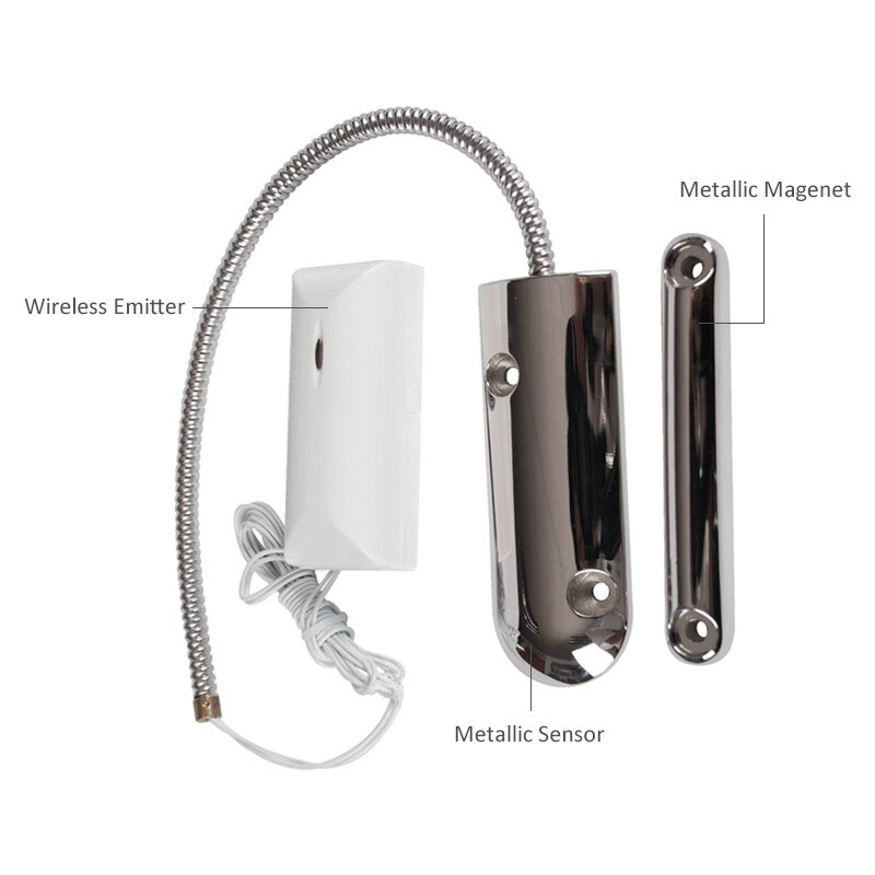 Detector de interruptor magnético inalámbrico para puerta de garaje, sistema de alarma antirrobo para seguridad del hogar, 433MHz
