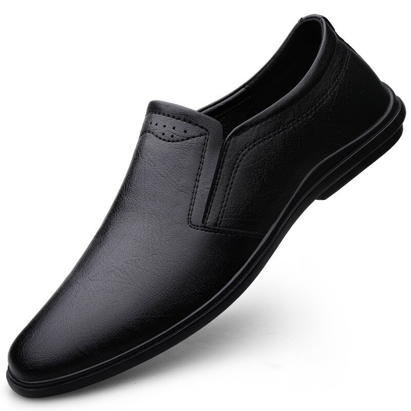 รองเท้าผ้าใบ sepatu pantofel kulit แท้สำหรับผู้ชายเดินกลางแจ้งรองเท้าหนังวัวชั้นพื้นเรียบระบายอากาศรองเท้าธุรกิจลำลอง