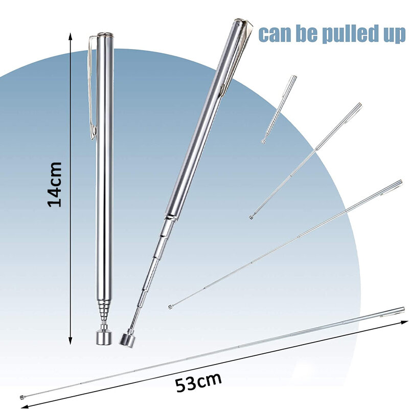 1/2/3 sztuk Mini przenośny teleskopowy pióro magnetyczne ręcznie przenośny magnes narzędzie do podnoszenia małych elementów regulowany Pickup Rod Stick podnoszenia śruby