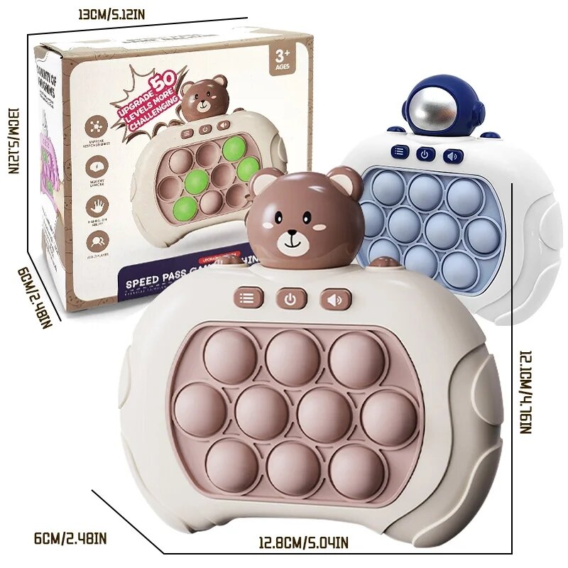 Pop Quick Push Bubbles macchina da gioco bambini Cartoon Fun Whac-A-Mole spremere giocattoli Anti Stress sensoriale Bubble Pop Fidget Toy regali