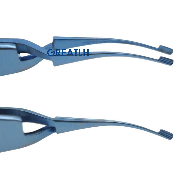 Titanium Alloy Forceps for Ophthalmic, Núcleo esmagando pinças, Instrumento oftálmico, Ferramentas da pálpebra