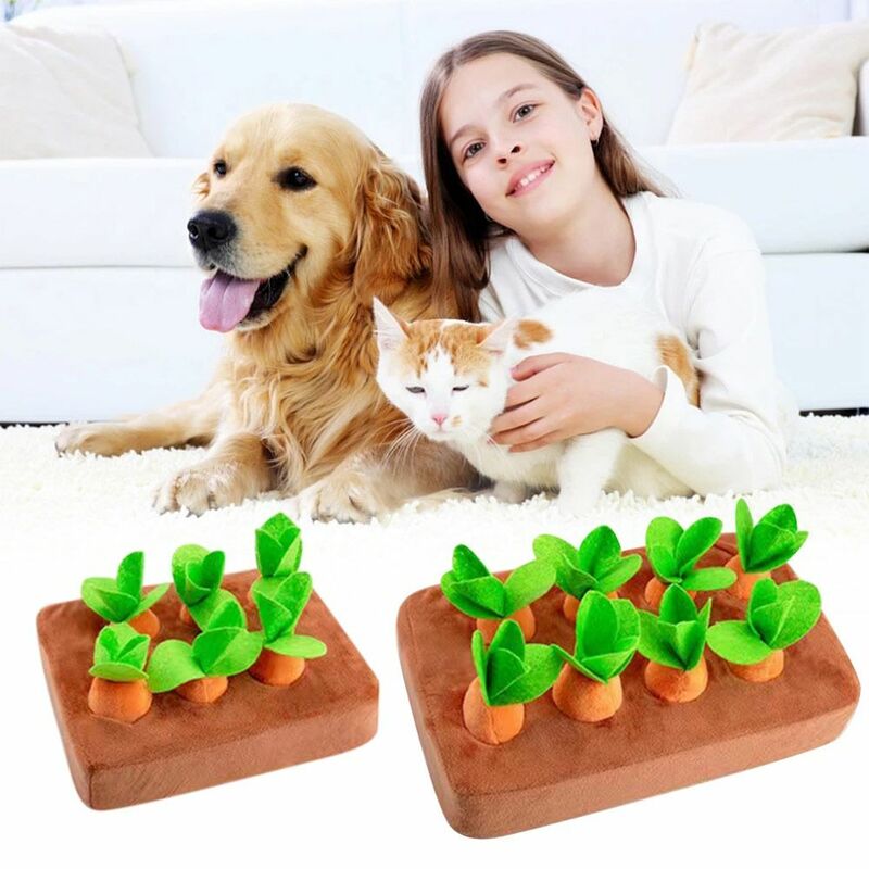 Giocattoli di interazione tirando ravanello Snuffle Mat Pull Up carote peluche carota giocattoli giocattoli educativi per bambini Pet Dog Chew Toy