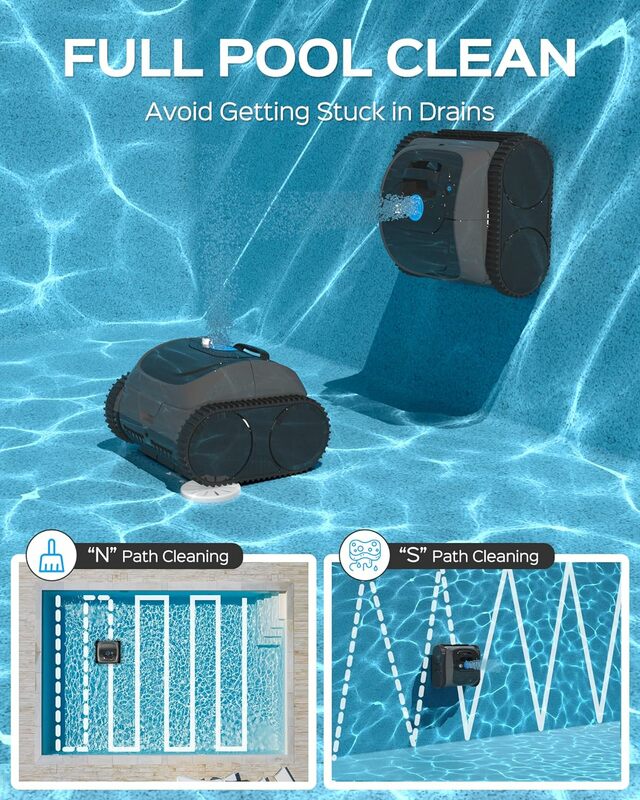 C1 Draadloze Robotachtige Zwembadreiniger Voor In Grondzwembaden, 150 Minuten Looptijd, Zwembadvacuümrobot Met Verbeterde Drievoudige Motor,