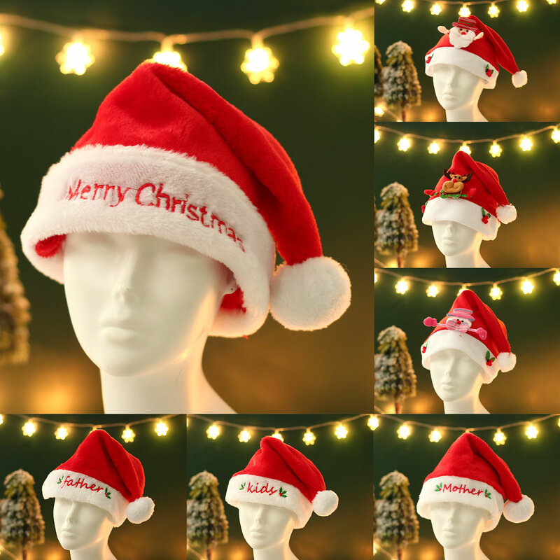 Sombreros de Navidad de alta calidad para niños, decoraciones navideñas familiares para el hogar, regalos de Natal Noel, Año Nuevo 2023, 2024