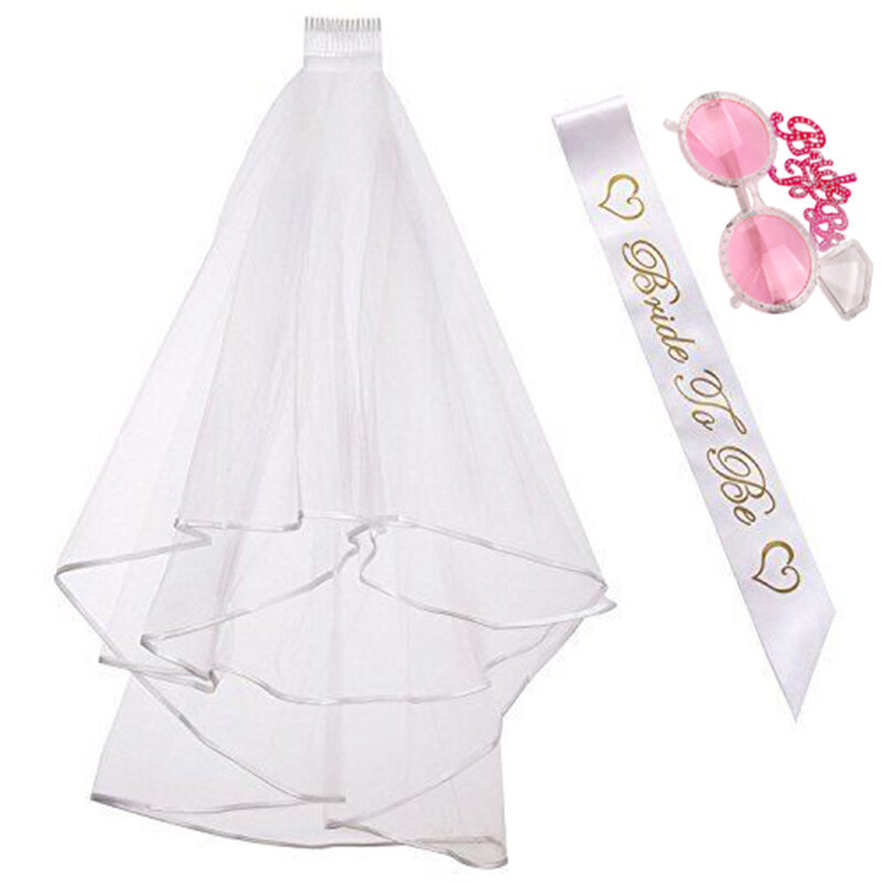 Decoração do casamento véu de chuveiro de noiva equipe noiva para ser cetim sash balão despedida de solteira festa menina galinha decoração suprimentos