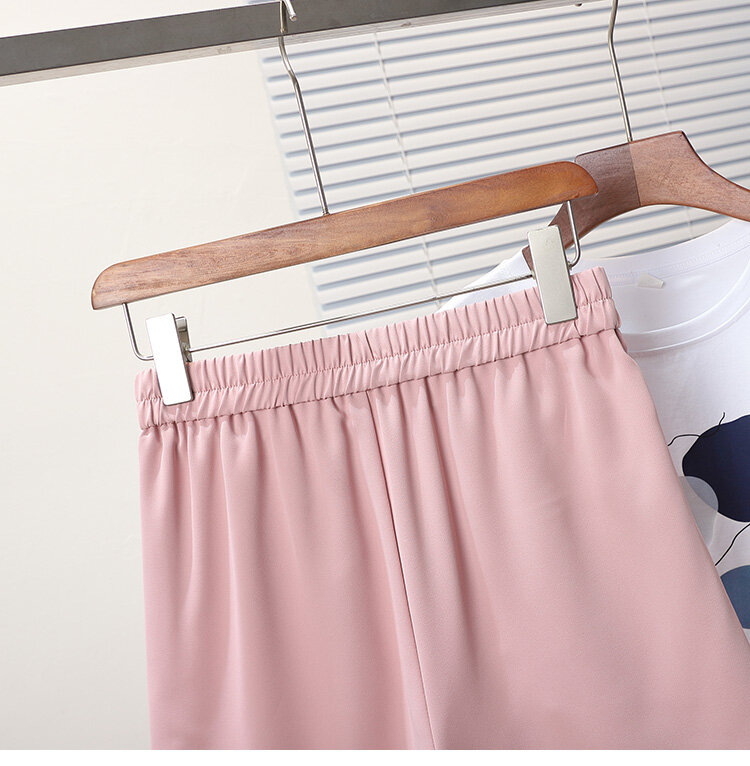 Pantalones cortos de cintura alta para mujer, pantalón corto de talla grande con tinta negra Y2K, moda coreana, ropa de verano, 2024