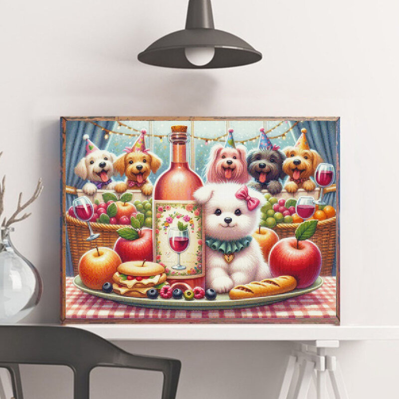 5D алмазная живопись «сделай сам», мультяшная собака, полная Алмазная мозаика, Набор для вышивки крестиком, алмазная вышивка едой, искусство, украшение для дома, подарок