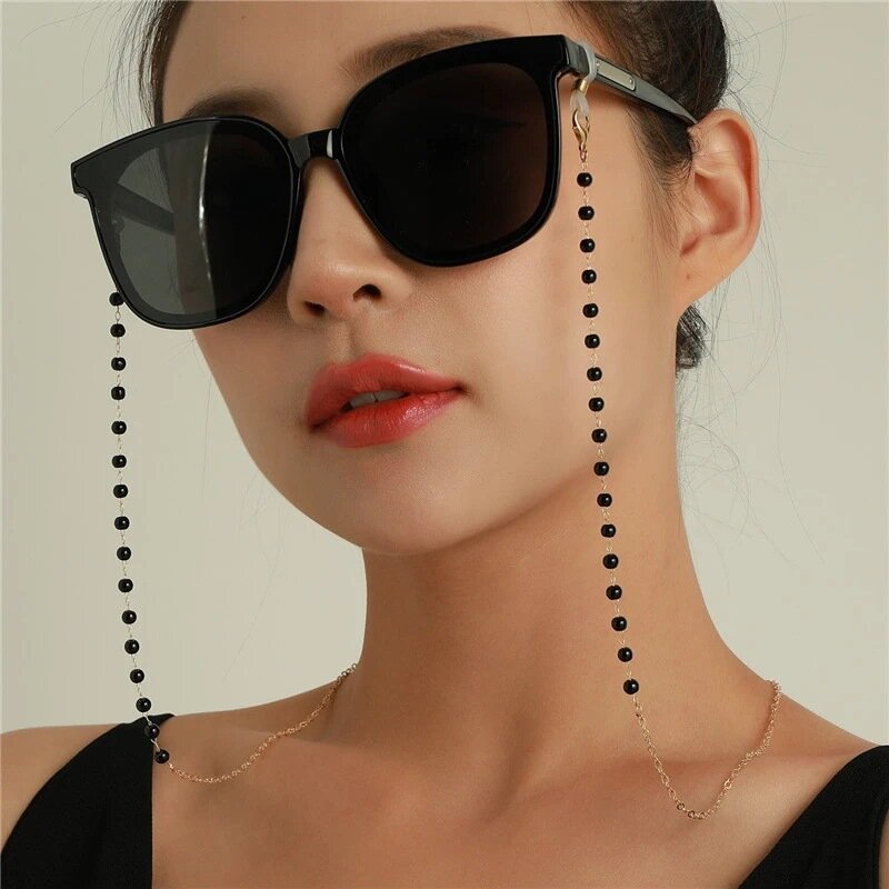 Fashion Reading Glasses Chain Pearl Flower Glasses Hanging Rope Anti-Lost Eyewear Mask Lanyard Women Sunglasses Glasses Chain