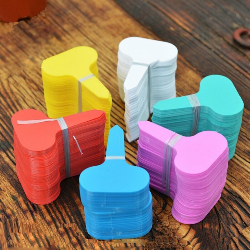 100Pcs Plastic T-type Garden Tags Ornaments Plant Flower Label Nursery Thick Tag Markers For Plants DIY Garden Decoration Tools