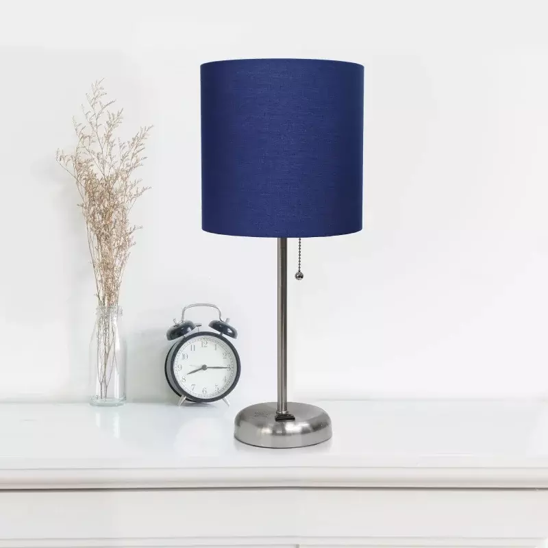 Limelights-lâmpada vara com carregamento tomada e tecido sombra, azul marinho