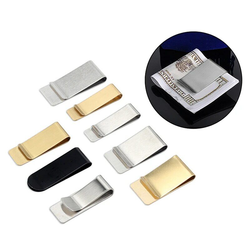 High Quality 1PC Stainless Steel Metal Gold Silver Money Clip Dollar Cash Clip Clamp Credit Card Money Holder Bill Clamp