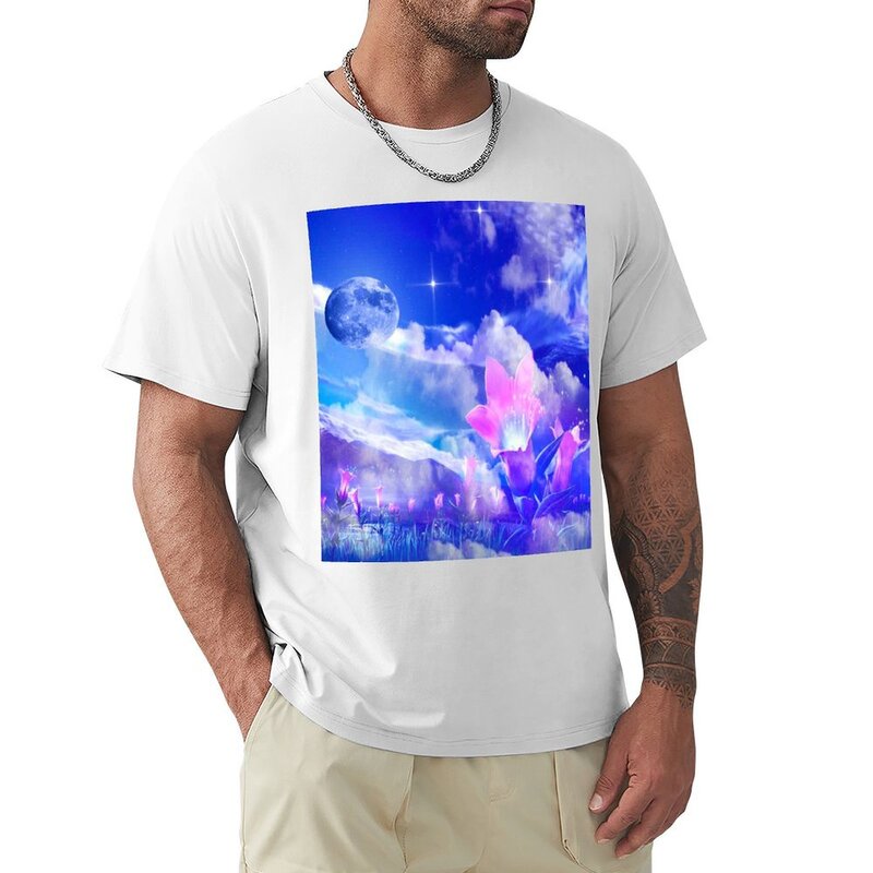 T-shirt Moon Flower vestiti carini per un ragazzo magliette grandi e alte da uomo con stampa animalier per ragazzi ad asciugatura rapida