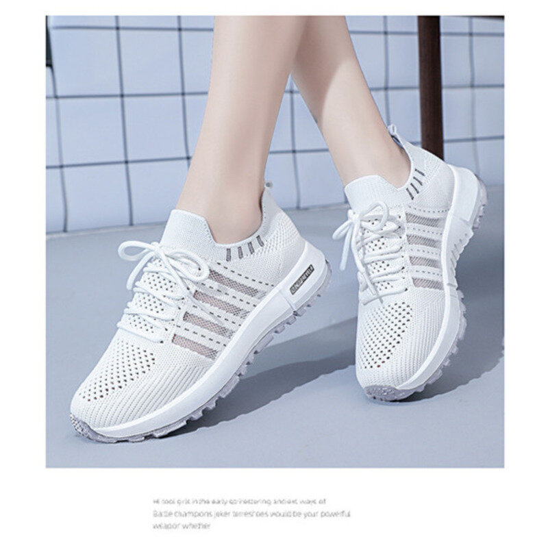 Летние Новые плетеные женские туфли дышащие кроссовки с передней шнуровкой для отдыха для удобного использования модные Универсальные