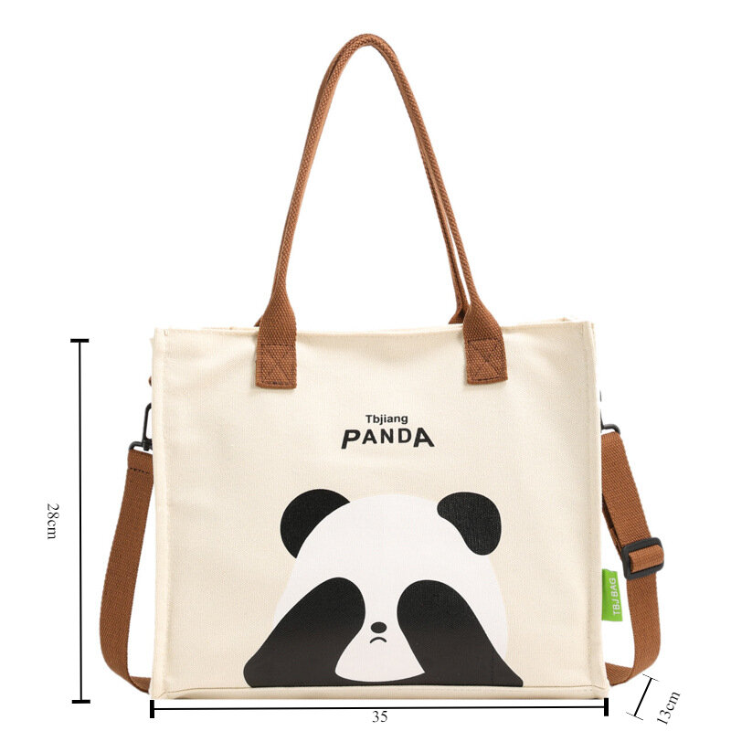 Borsa a tracolla in tela di grande capacità borsa a tracolla con stampa Panda carina per borse e borsette da pendolarismo Casual da donna