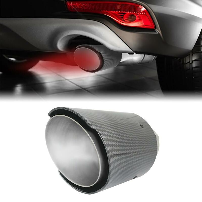 Silenziatore di scarico a Led luminoso con luci colorate a Led facile installazione luce del tubo di coda dell'auto in fibra di carbonio