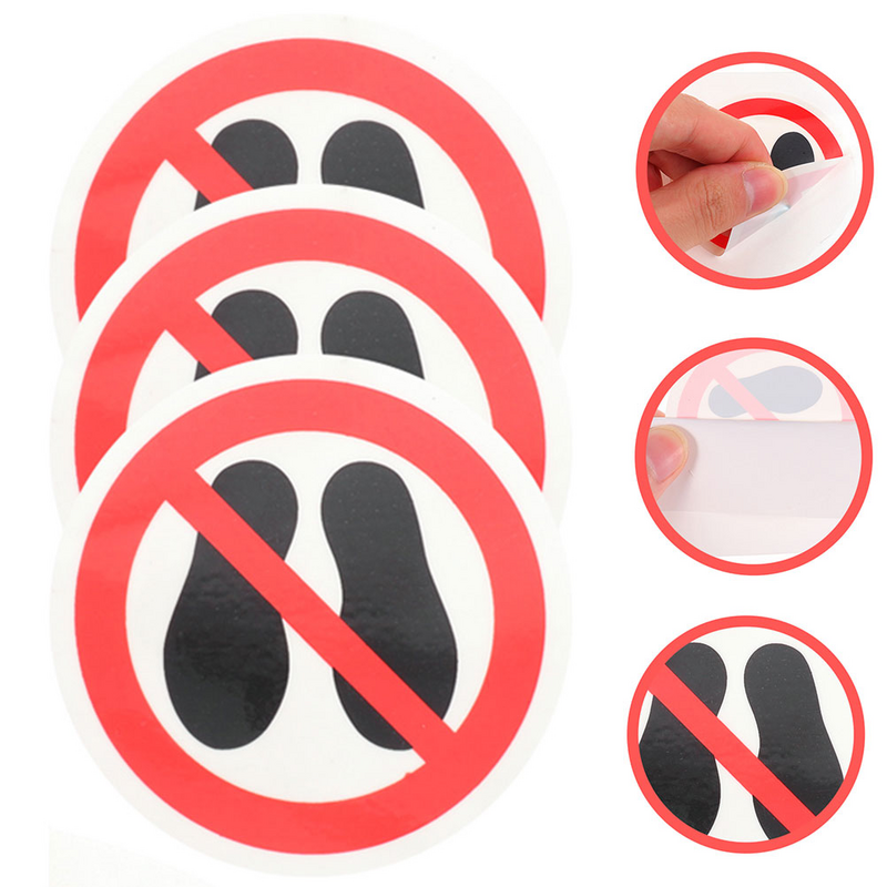 Stickers Step Sticker Warning Floor No Decals Round Not It Do Adhesive Stepping Circle Dont Caution Sign Labels De Impresora