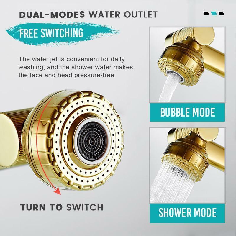 Bathroom Sink Faucet Hot Cold Water Mixer Crane Antique Bronze Deck Mounted Multi-azimuth 360 Degree Free Rotation