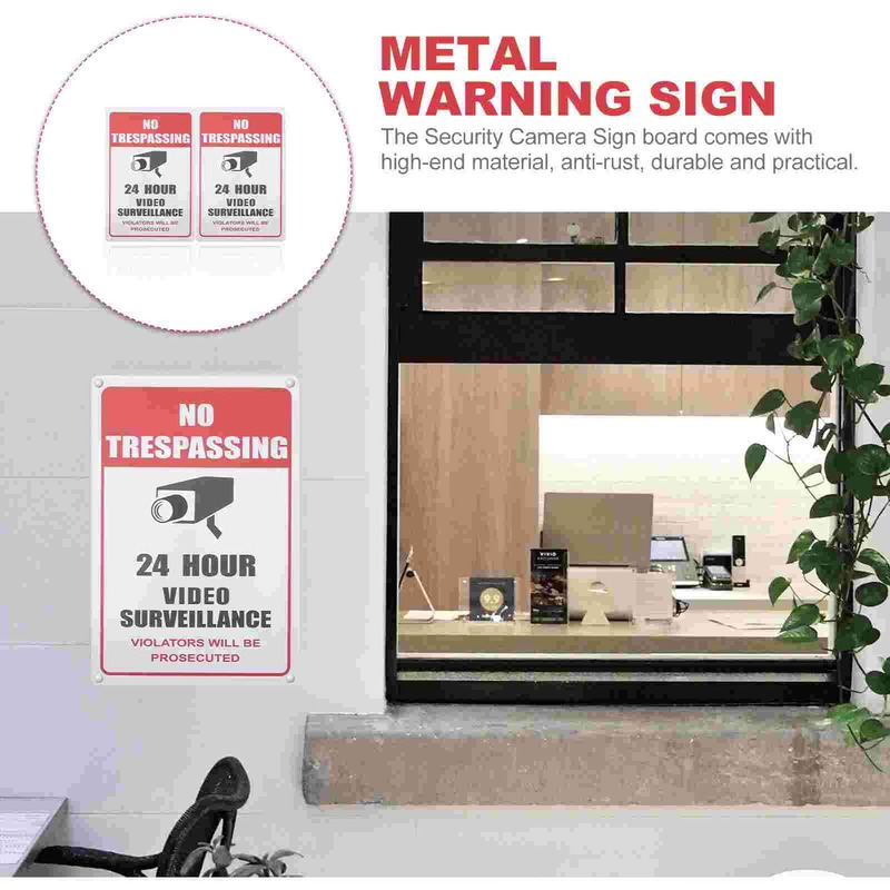 2 Pcs Outdoor Video Signs Outdoor Indicating Board Warning Indicator for Shopping Mall