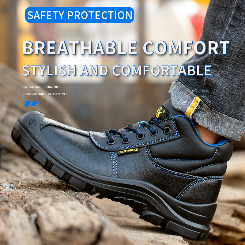 Safety Shoes Boots Man Steel Toe Cap for Work  Work Wear Free Shipping Industrial Boots Man Protection for the Feet Waterproof