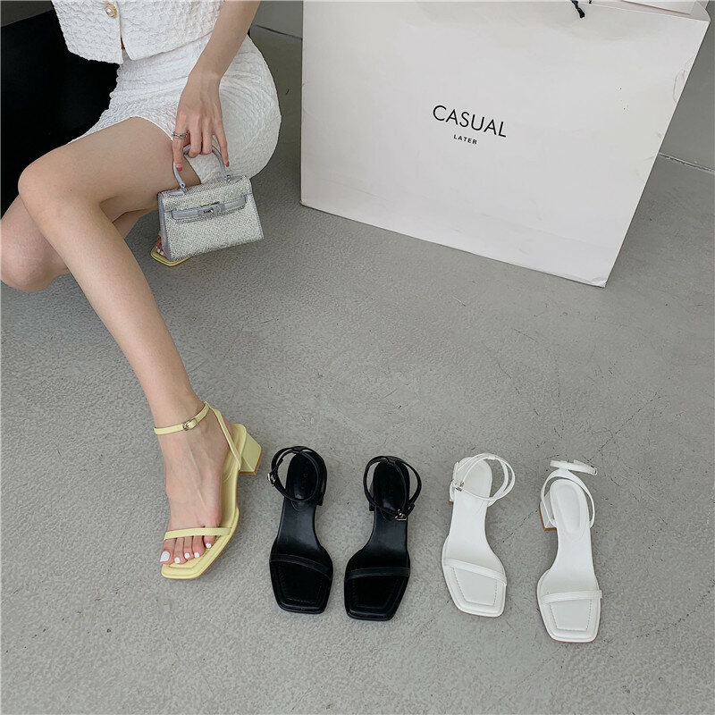 Designer Summer Open Toe Woman Sandals Fashion Elegant Ankle Strap Shoes Ladies Outdoor Party Dress Pumps