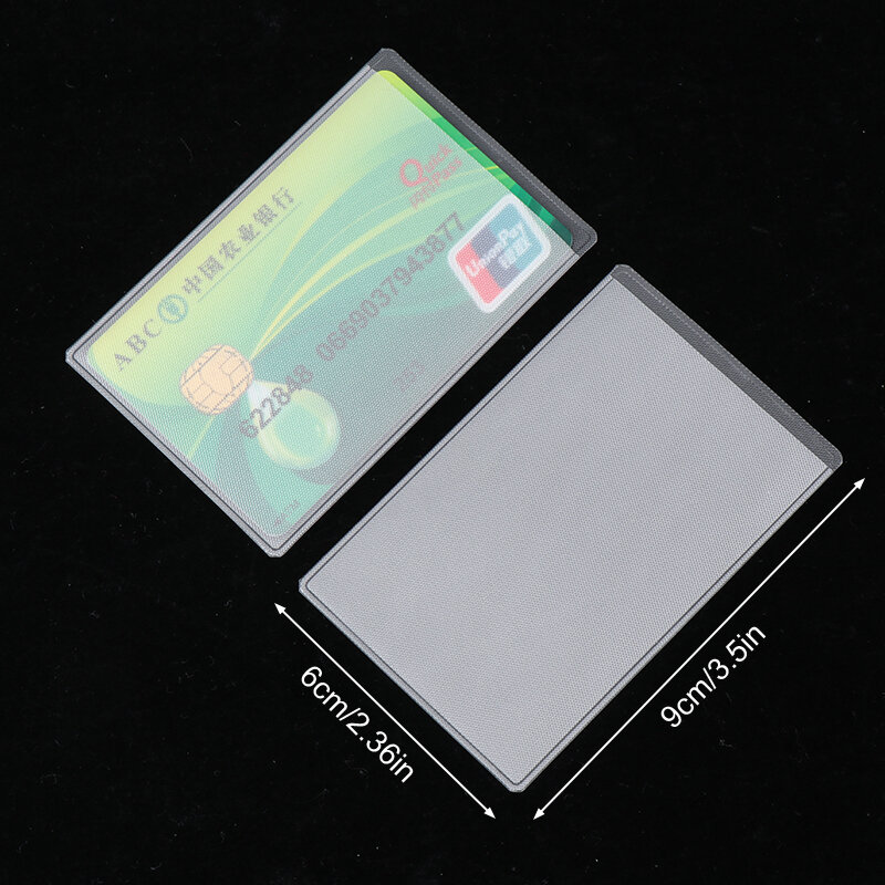20ชิ้นกระเป๋าเก็บบัตรโปร่งใส PVC กันน้ำกันการลบออก sampul kartu ป้องกันกรณีธุรกิจรถบัสธนาคารกระเป๋าเก็บบัตรที่ใส่บัตรประชาชนเครดิต