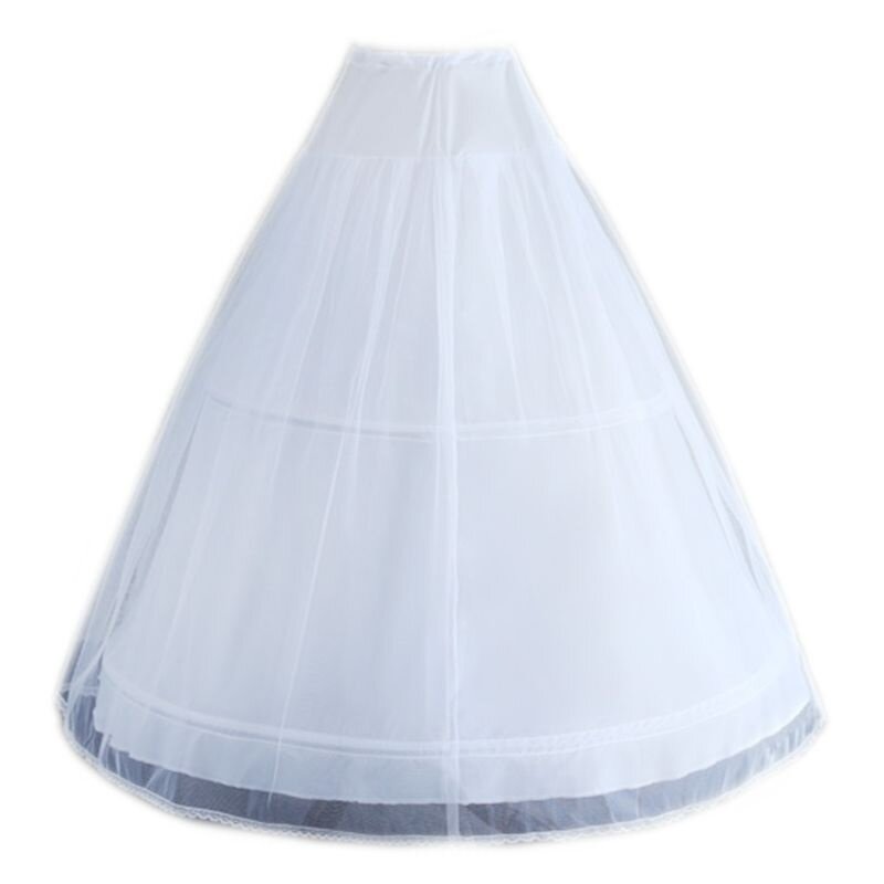 Women White Wedding Petticoat 2 Hoop Double Layer Bridal Crinolines with Tulle Netting Underskirt Half Slips for Ball Gown Dress