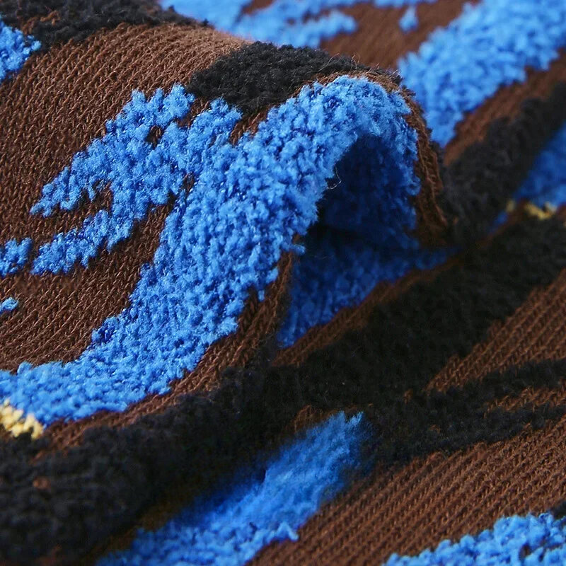 Зимние носки до середины икры синие и черные утолщенные теплые хлопковые носки для столкновений оригинальные женские носки