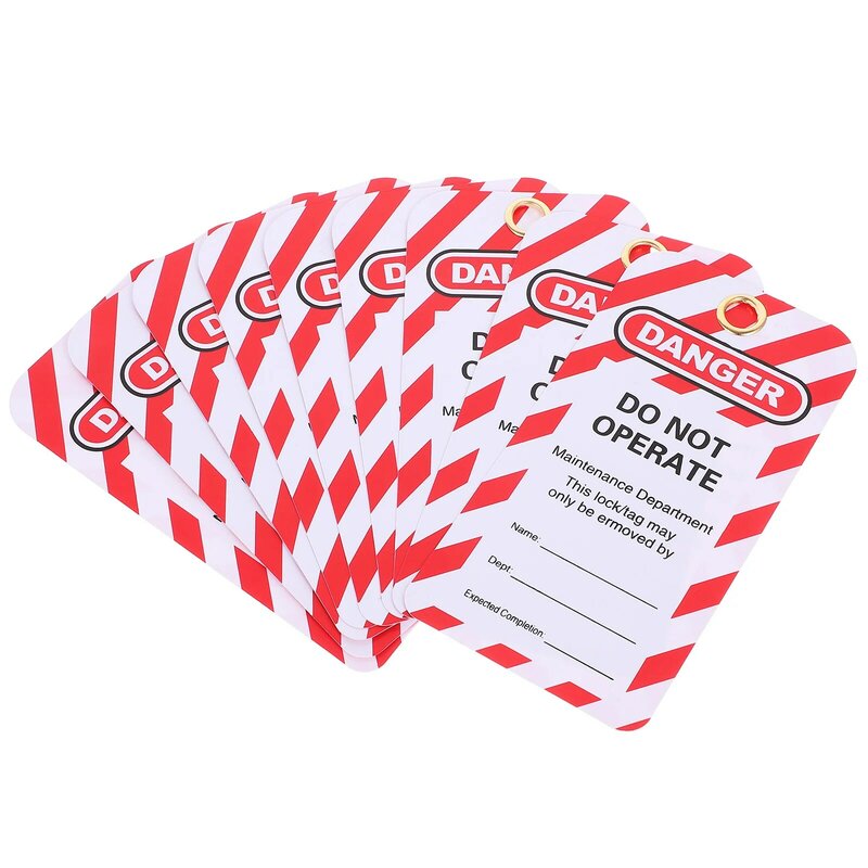 10 Pcs Locked List Labels Do Not Operate Hanging Tags Pvc Danger Do Not Operate Tags